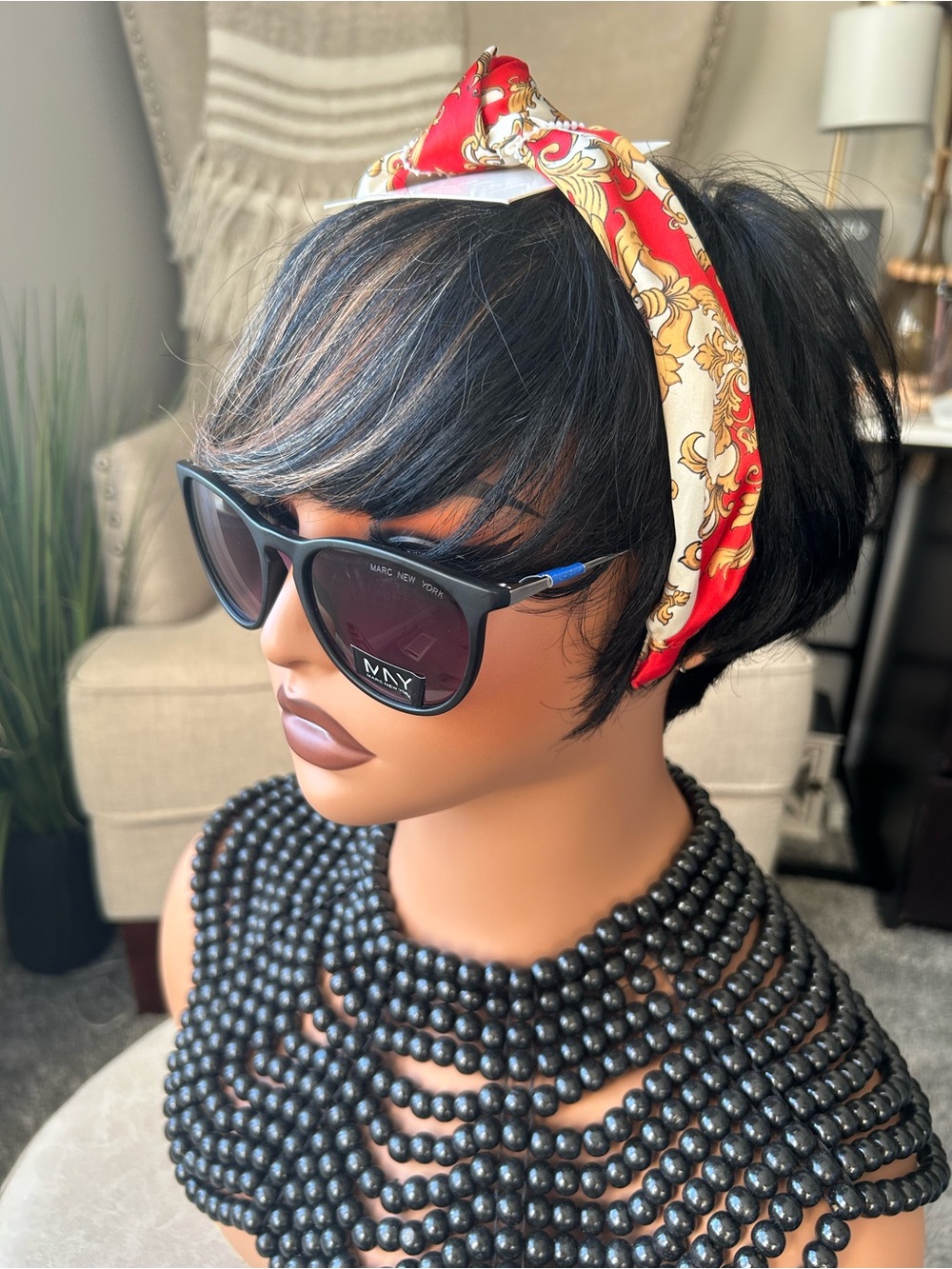 ✨NEW H&M Red & Cream Printed Knotted Headband